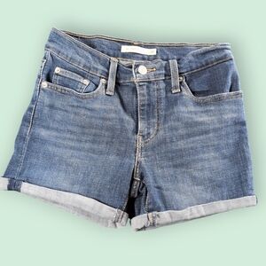 Levi's Blue Denim Cuffed Women’s Shorts